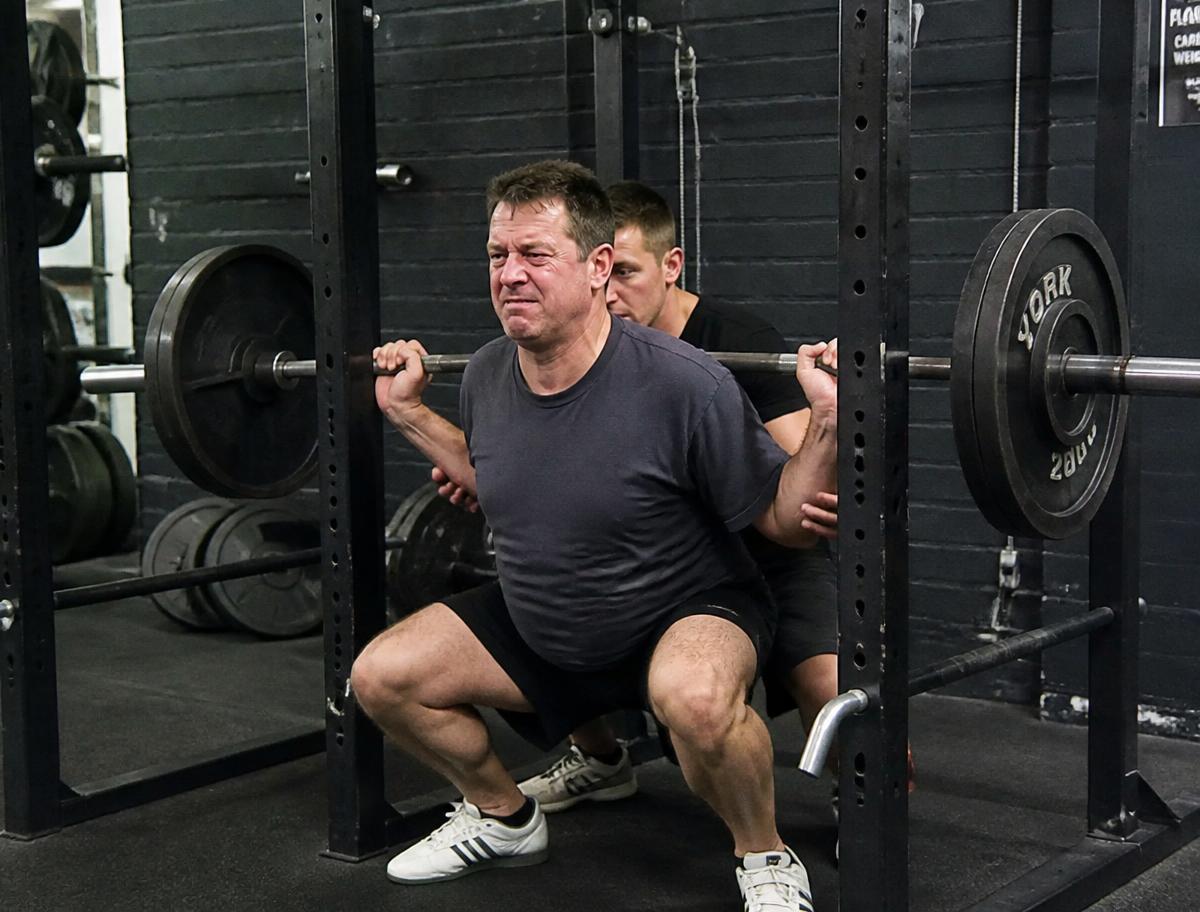Squat rack work with a spotter